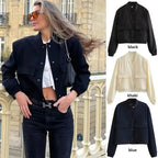 Veste bomber à manches longues pour femmes