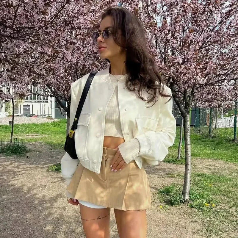 Veste bomber à manches longues pour femmes