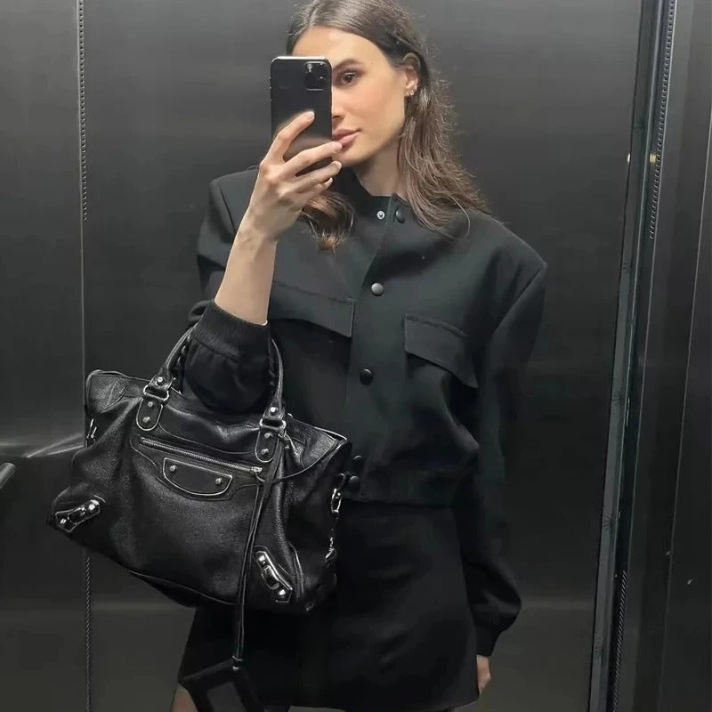 Veste bomber à manches longues pour femmes