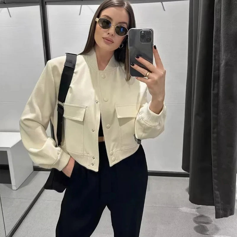 Veste bomber à manches longues pour femmes
