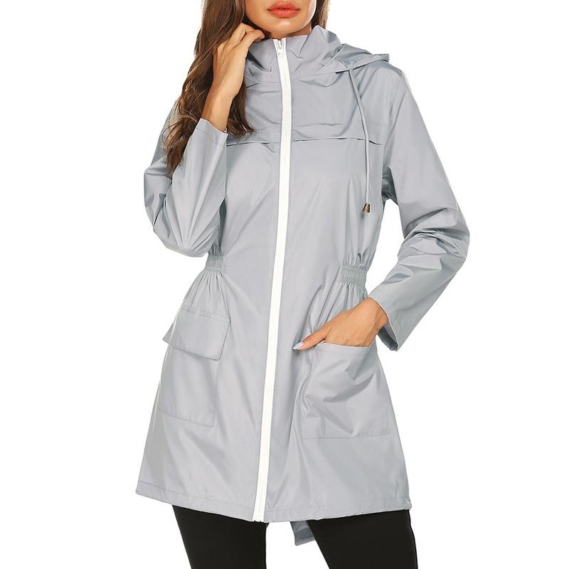 Lichte regenjas met capuchon voor dames