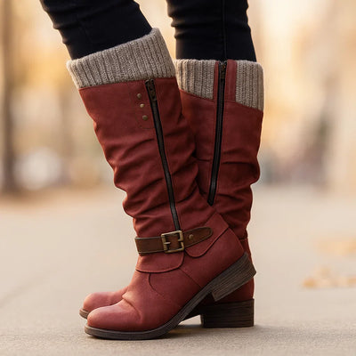 Dames Modieuze Hoge Laars Met Rits | Trendy Winterlaarzen