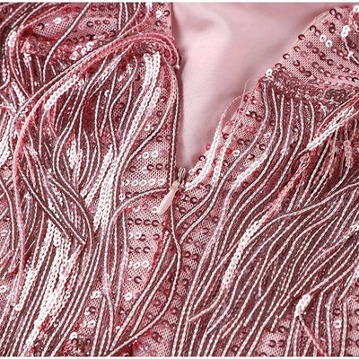 Dames Feestjurk met Pailletten | Glamour Mini Jurk met Spaghettibandjes