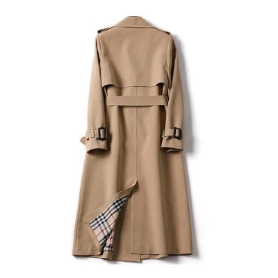 Dames Trenchcoat Lang | Stijlvolle Jas met Klassieke Voering