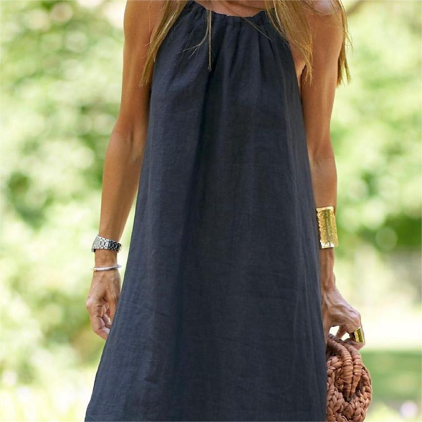 Robe femme avec dos ouvert et fente