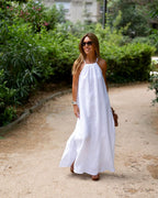 Robe femme avec dos ouvert et fente