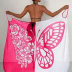 Robe de plage avec imprimé papillon et col en V pour femmes