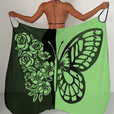 Strandjurk met Vlinderprint en V-Hals voor Dames