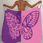 Robe de plage avec imprimé papillon et col en V pour femmes